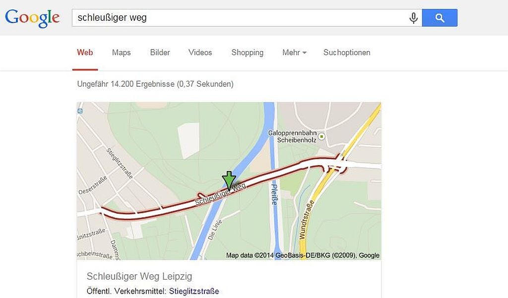 Die Paußnitzbrücke bei Google