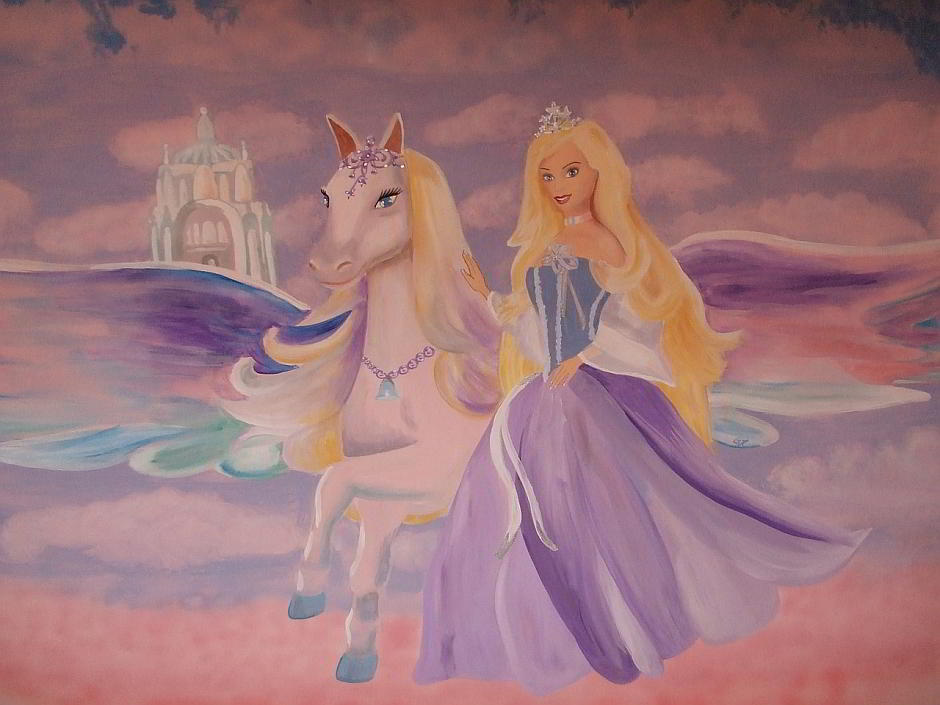 Barbie und der geheimnisvolle Pegasus - Wandmalerei - Bild von Klári Cseke auf Pixabay