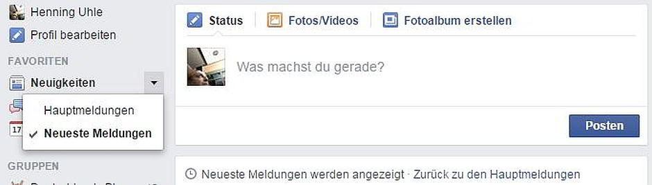 Newsfeed von Facebook