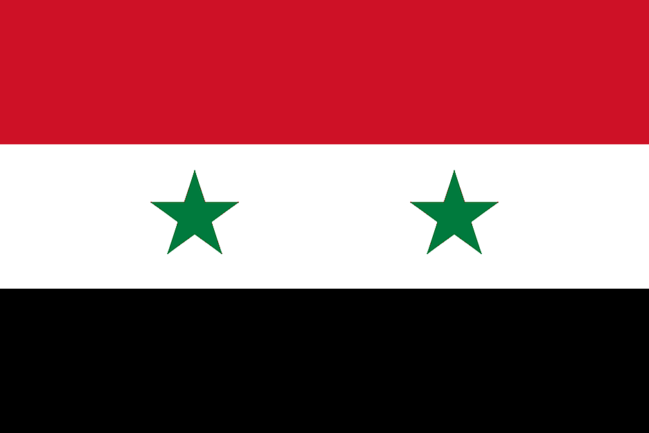 Flagge Syriens - By see below (see below) [Public domain], via Wikimedia Commons