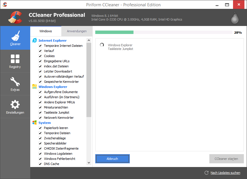 CCleaner - By Screenshot: Tim Schulz / CCleaner: Piriform (selbst erstellter Screenshot) [CC BY-SA 3.0 (http://creativecommons.org/licenses/by-sa/3.0)], via Wikimedia Commons