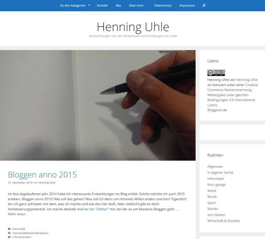 Schon 2015 hatte ich mit "Mantle" ein Theme von GeneratePress hier im Blog.